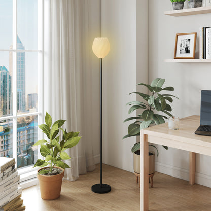Famico Plastic White 3D Printed Rose Shade Floor Lamp With Foot Switch And E27 Fitting