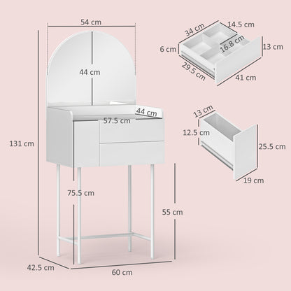 Panina White Compact Dressing Table With 3 Drawer Storage