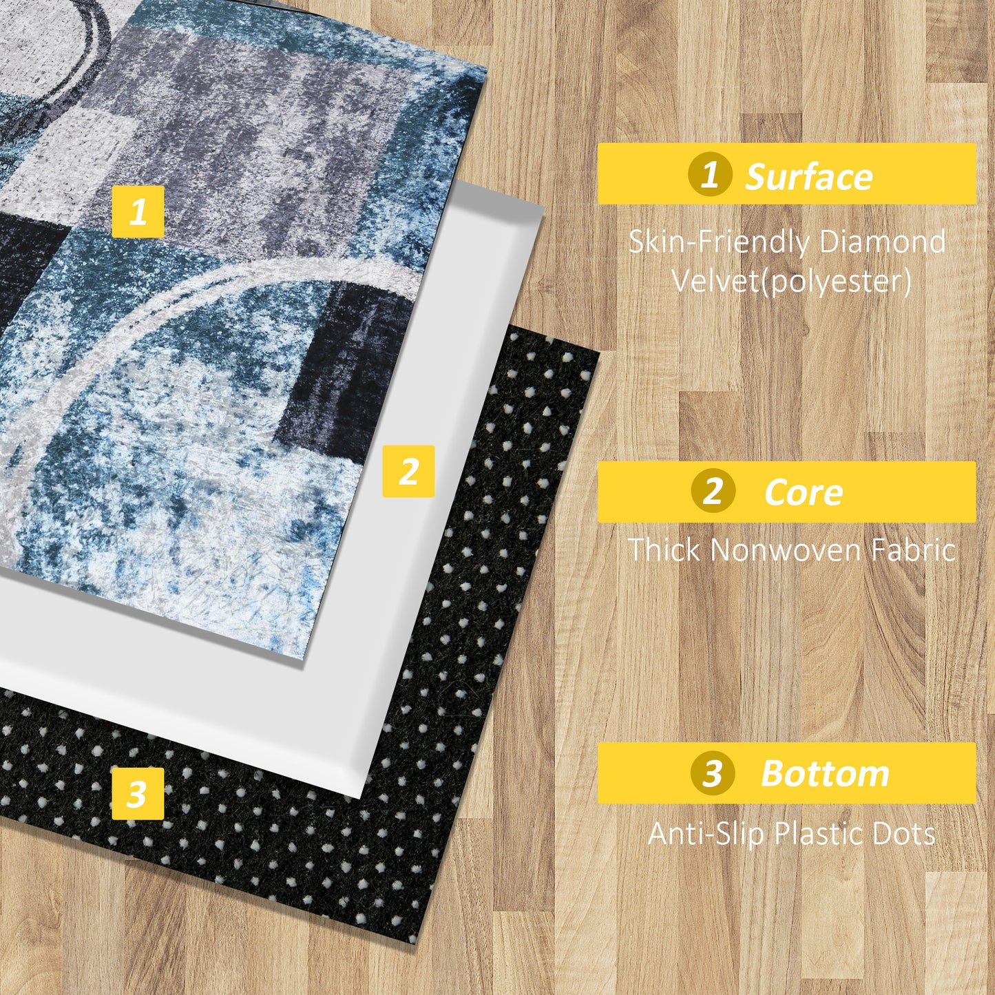 Sero Zino Polypropylene Blue Geometric Area Rug 160 x 230 cm