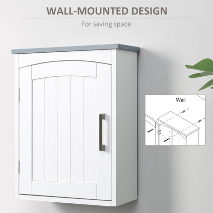 Miel Wall Mounted Bathroom Storage Cabinet With Arched Door And Adjustable Shelving Light Grey And White