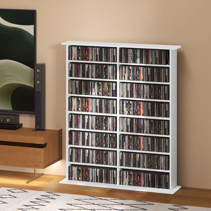 Nedoro Fasa Wood White 6teen Compartment Media Storage Shelf