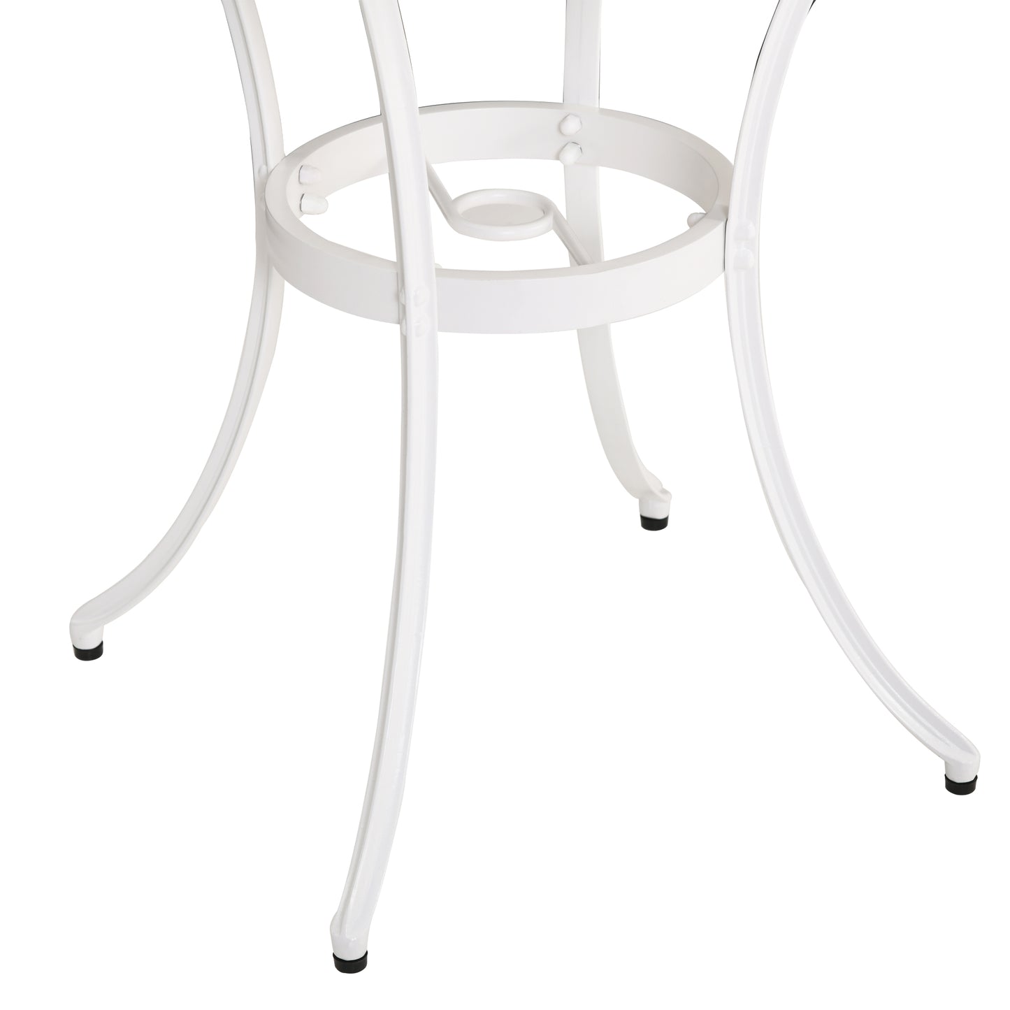 Safa 3 Piece Elegant Aluminium Garden Bistro Set In White
