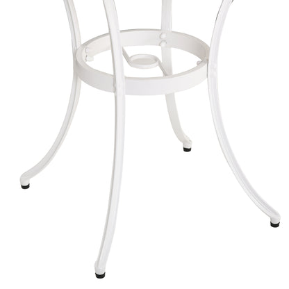 Safa 3 Piece Elegant Aluminium Garden Bistro Set In White
