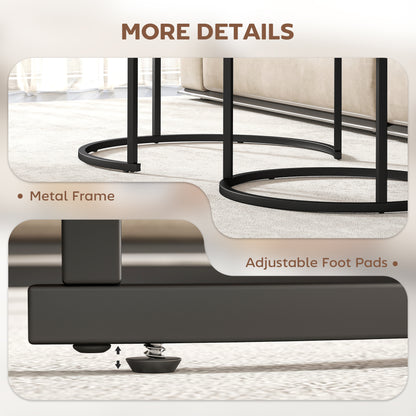 Pasu Set Of 2 Round Nesting Coffee Tables Metal And Wood Rustic Brown