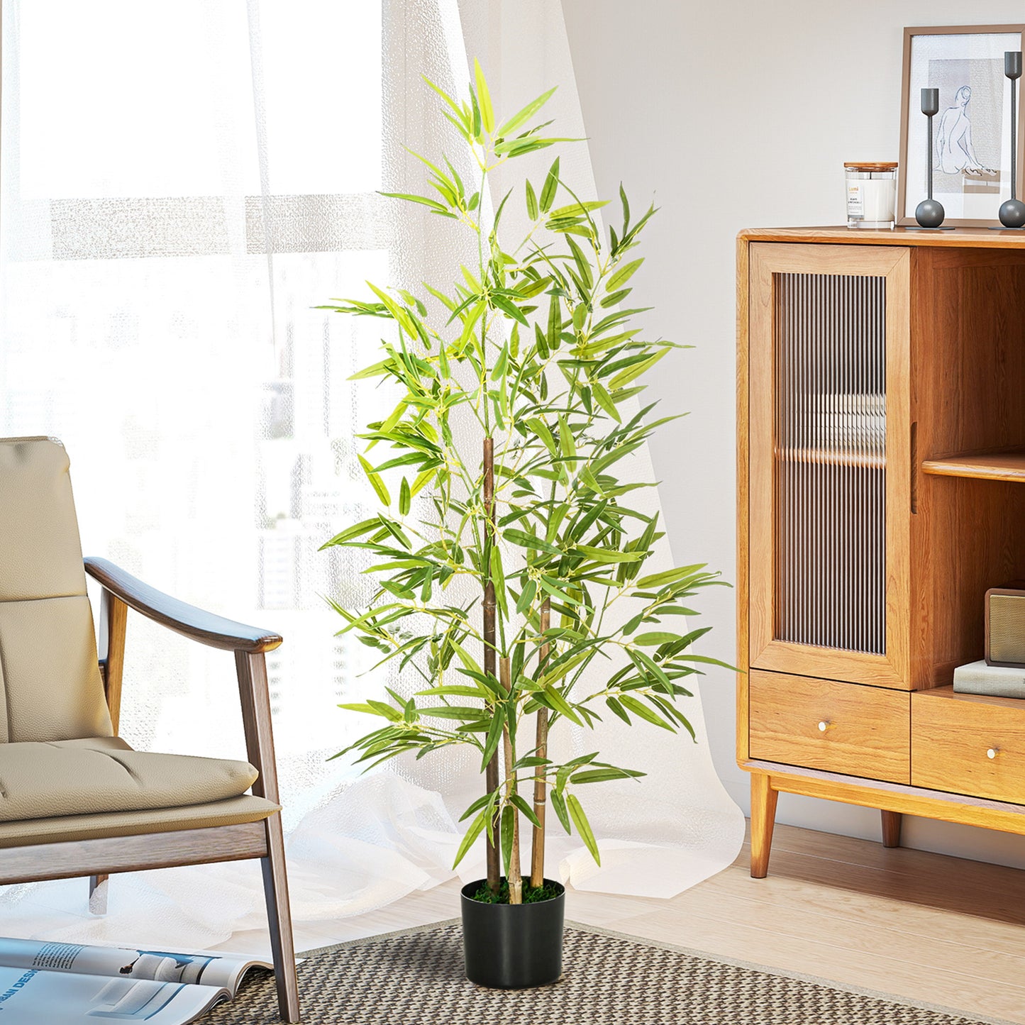Have Artificial Bamboo Style Tree Supplied In Pot H8 120cm