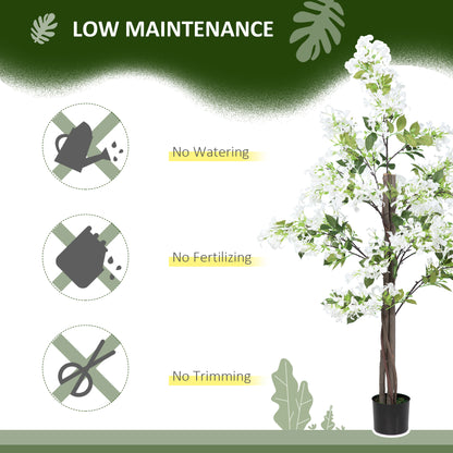 Laniha Set Of 2 Artificial Honeysuckle Flower Plants With Curved Stems In White Pots