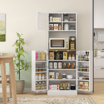 Tabetti Wooden White 2 Part Kitchen Storage Cabinet