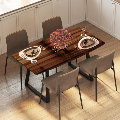 Soramo 160cm Wooden Ex10dable Dining Table With Steel Frame Seating 4 To 6