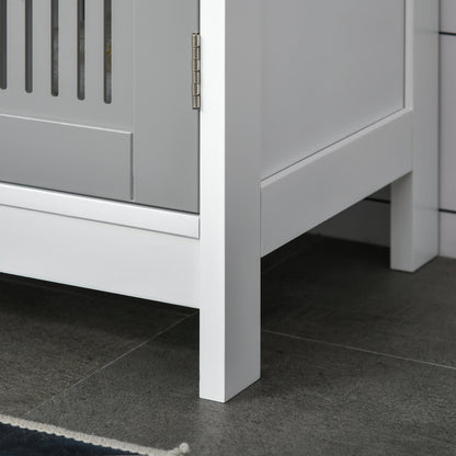 Nelike Grey Under Sink Vanity Unit With Double Doors And Adjustable Shelving Modern Design