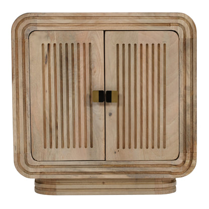 Arizona Carved Natural Mango Wood 2 Door Cabinet