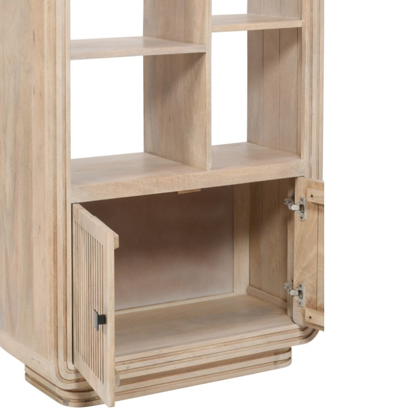 Arizona Natural Mango Wood Display Cabinet with 2 Doors