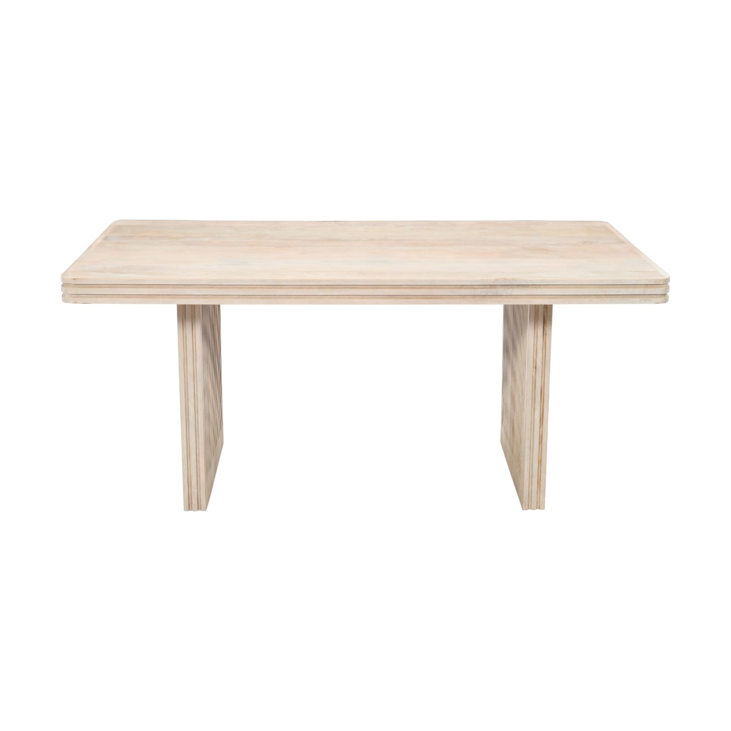 Arizona Natural Mango Wood Dining Table Fluted Panel Legs