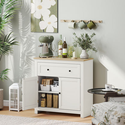 Viso Wooden Cream White Modern Sideboard With Drawers Adjustable Shelves And Double Doors