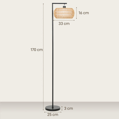 Modi Metal Black Boho Style Dimmable Floor Lamp