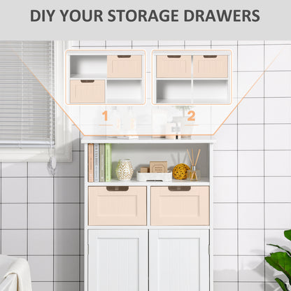 Sore Neco Freestanding White Bathroom Storage Unit With 2 Drawers And Adjustable Shelving