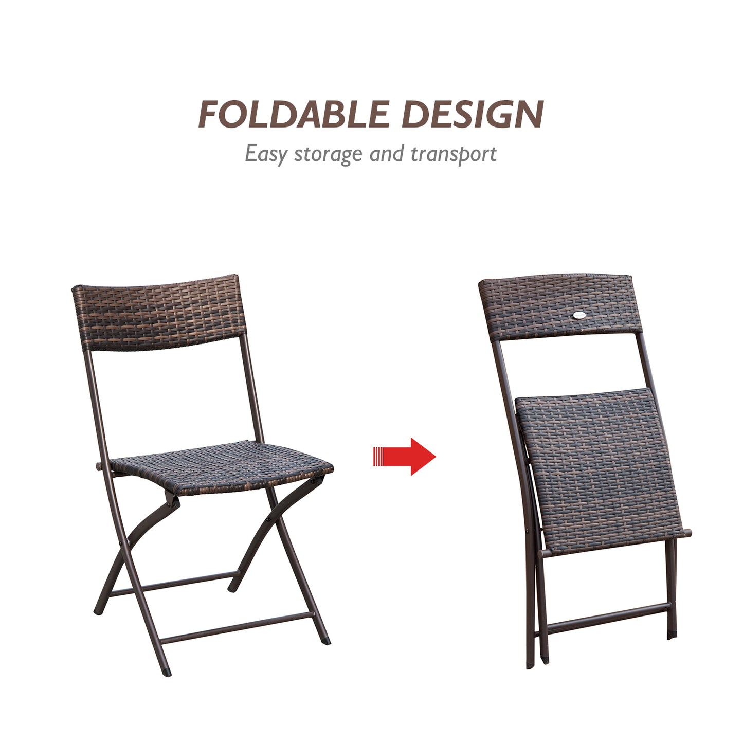 Fisari Rattan Brown 2 Seater Outdoor Bistro Furniture Set
