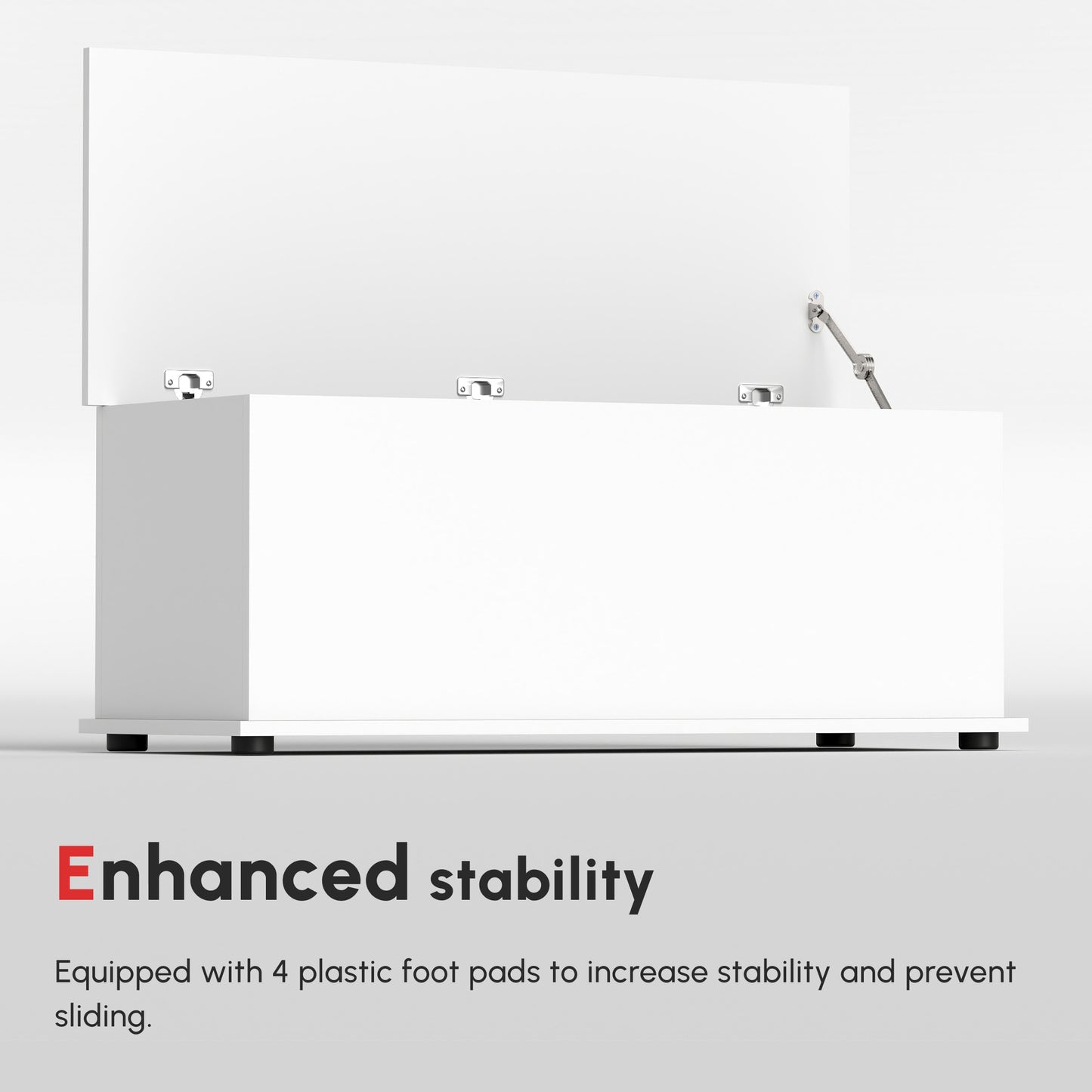 Fizi White Storage Blanket Chest With Flip Top Lid And Safety Hinges 113 Litre