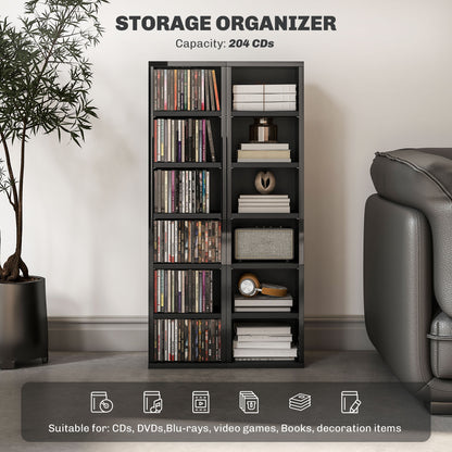 Kera Mimo High Gloss Black Set Of 2 CD Storage Units With 102 Disc Capacity