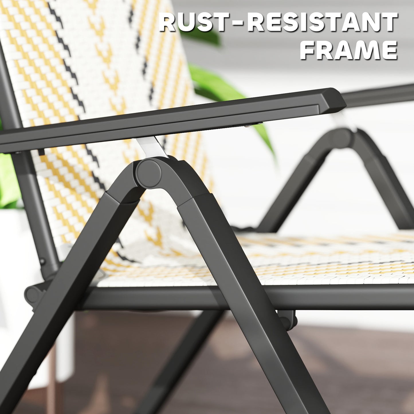 Dizisa Rattan Multicolour Reclining Garden Chairs Set Of 2 With Adjustable Comfort Design