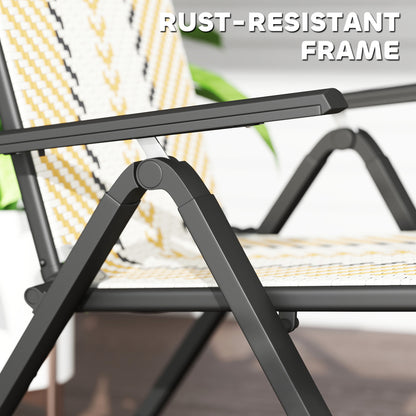 Dizisa Rattan Multicolour Reclining Garden Chairs Set Of 2 With Adjustable Comfort Design