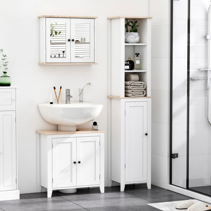 Lumo Bathroom Furniture Set With Wall Mirror Cabinet And Sink Storage White And Wood Grain