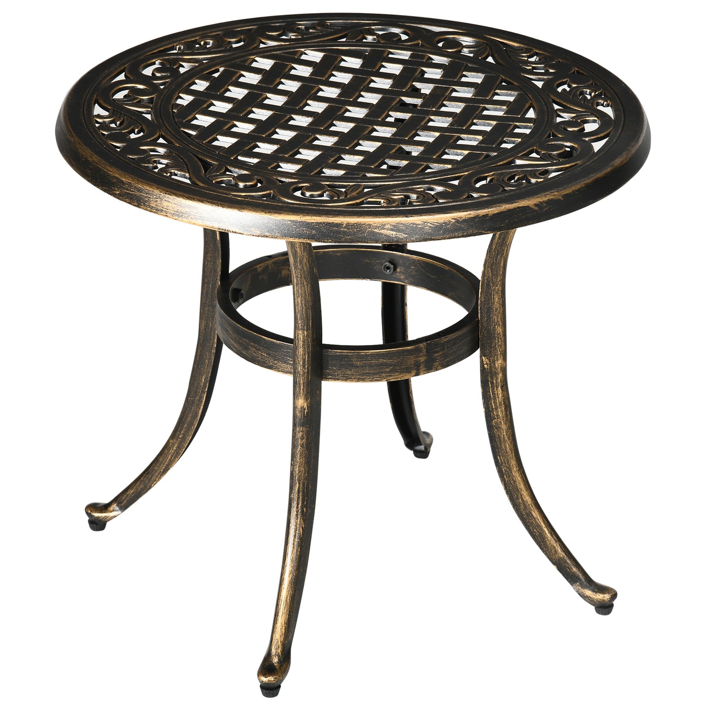 Sani Cast Aluminium Bronze Outdoor Side Table With Anti Slip Feet