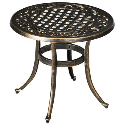 Sani Cast Aluminium Bronze Outdoor Side Table With Anti Slip Feet