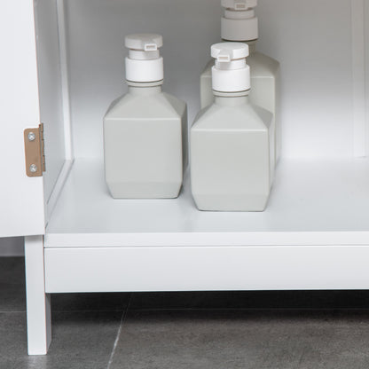 Vaco Modern White Bathroom Floor Storage Cabinet