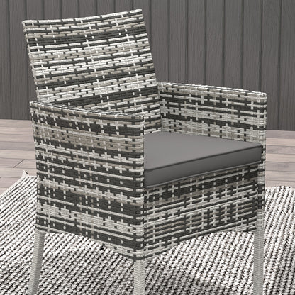 Hayosa Yoka Rattan Grey 4 Seaeter Garden Dining Set With Cushions