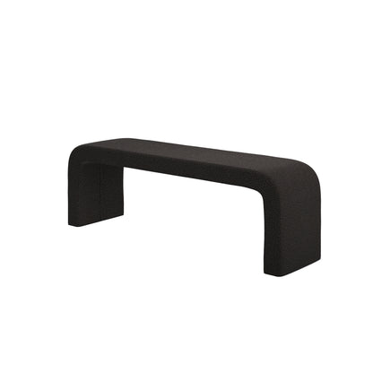 Palermo Minimalist Curved Black Upholstered Hallway Bench