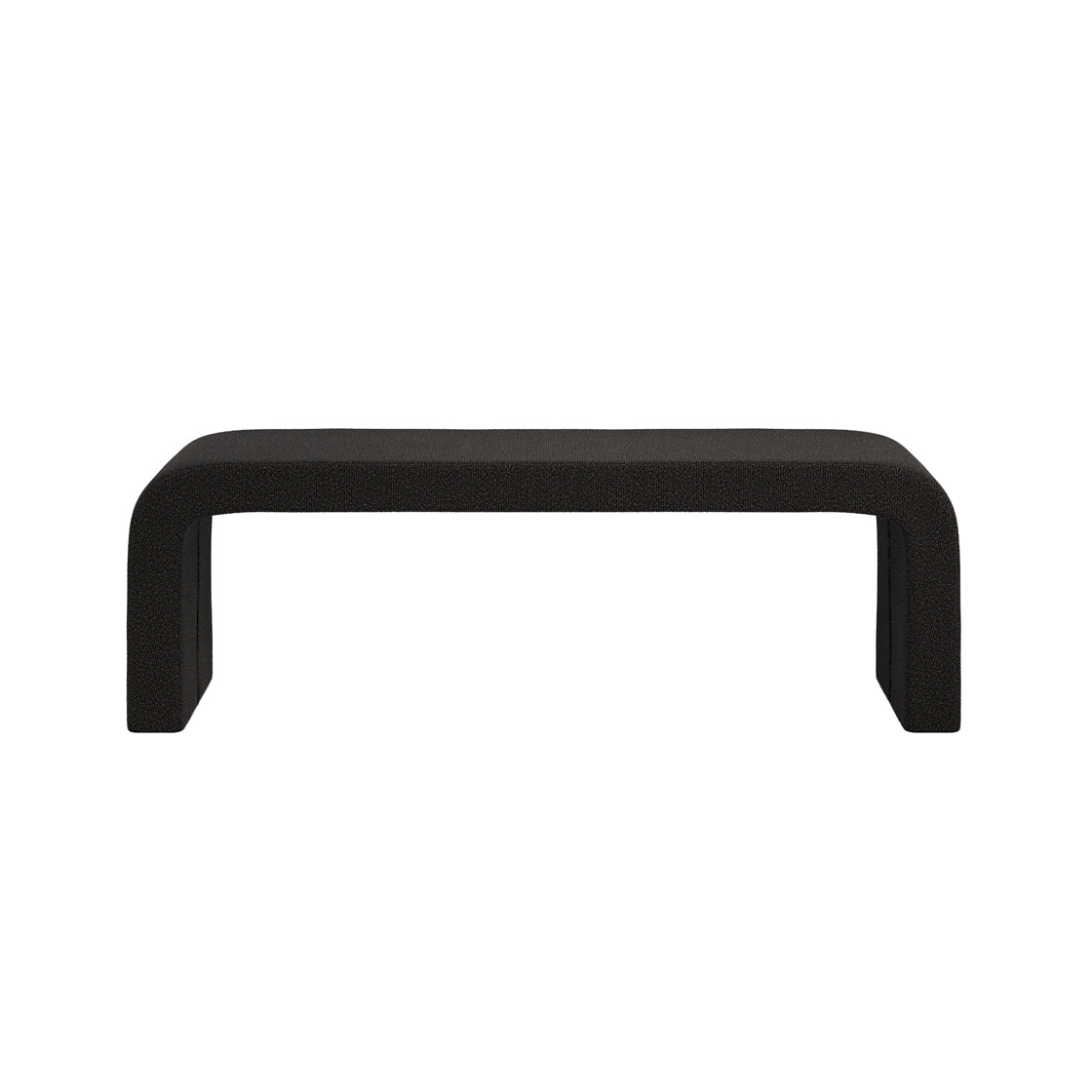 Palermo Minimalist Curved Black Upholstered Hallway Bench