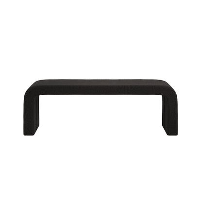 Palermo Minimalist Curved Black Upholstered Hallway Bench