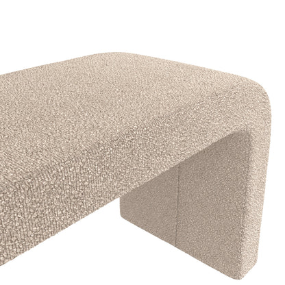 Palermo Minimalist Curved Ivory Upholstered Hallway Bench