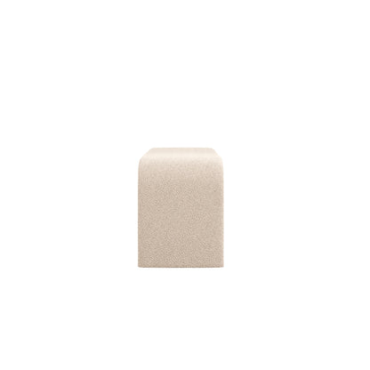 Palermo Minimalist Curved Ivory Upholstered Hallway Bench