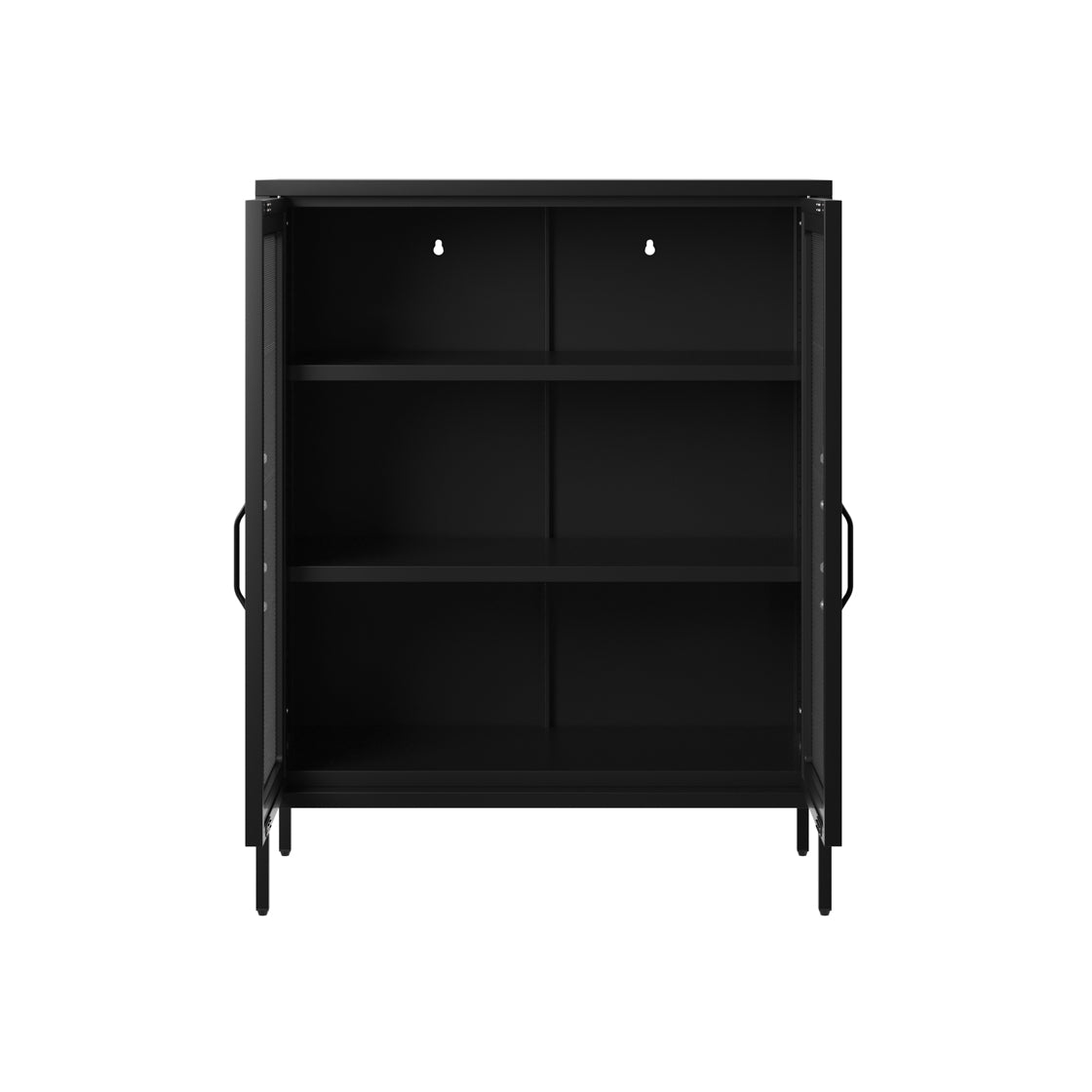 Patak Black Metal Mesh Cabinet 2 Doors 2 Shelves