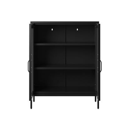 Patak Black Metal Mesh Cabinet 2 Doors 2 Shelves