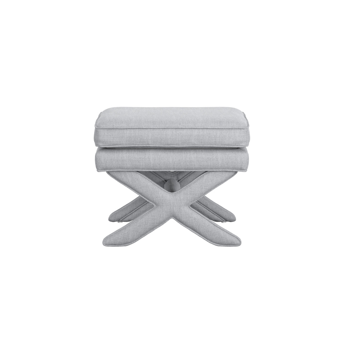 Theodor Light Grey Velvet Stool X Cross Legs