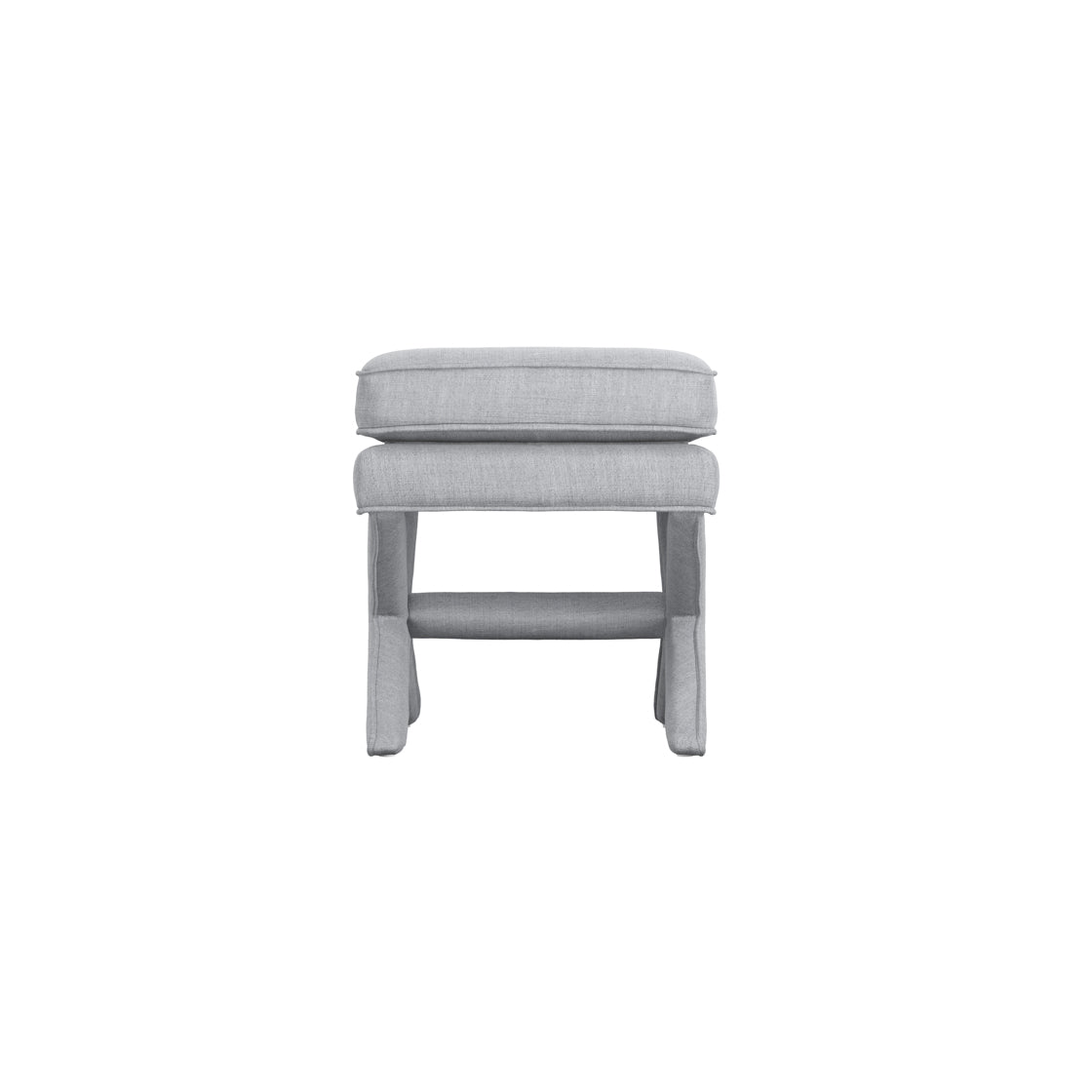 Theodor Light Grey Velvet Stool X Cross Legs