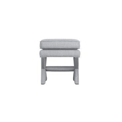 Theodor Light Grey Velvet Stool X Cross Legs