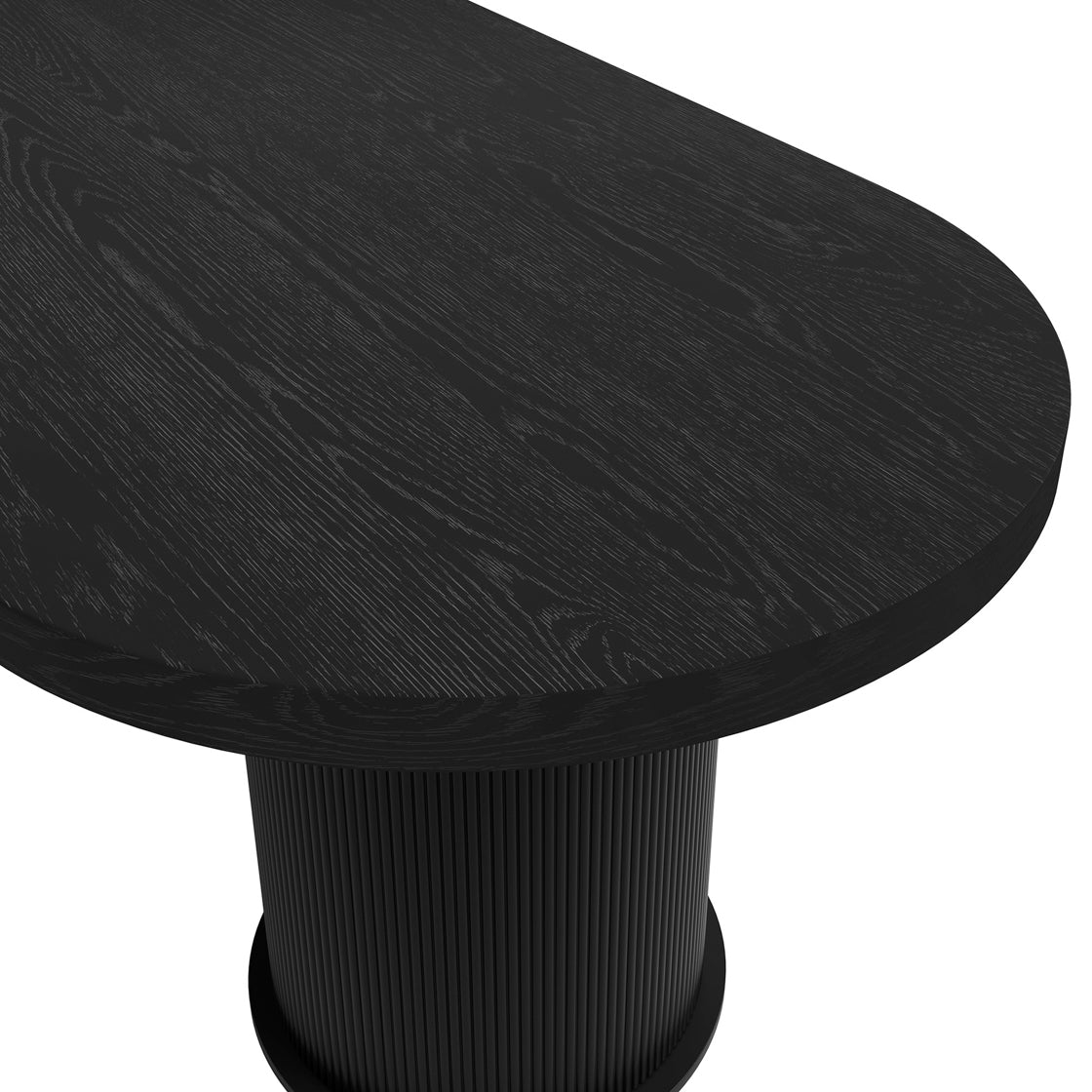 Kanturk Black Wooden Dining Table Pedestal Ribbed Legs