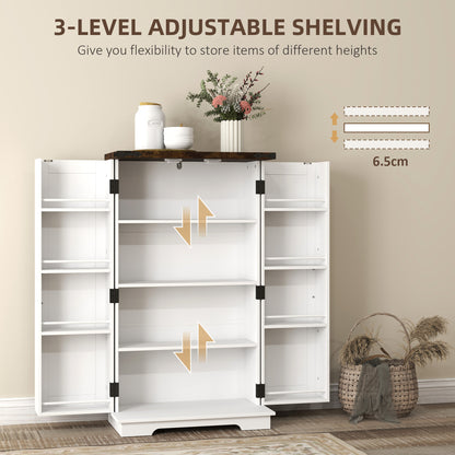 Roka Wooden White Farmhouse Style Multi Storage Cabinet