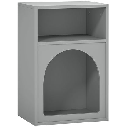 Sarayo Faco Grey Bedside Table With 2 Open Storage