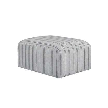 Malmo Grey Stripe Upholstered Square Pouffe