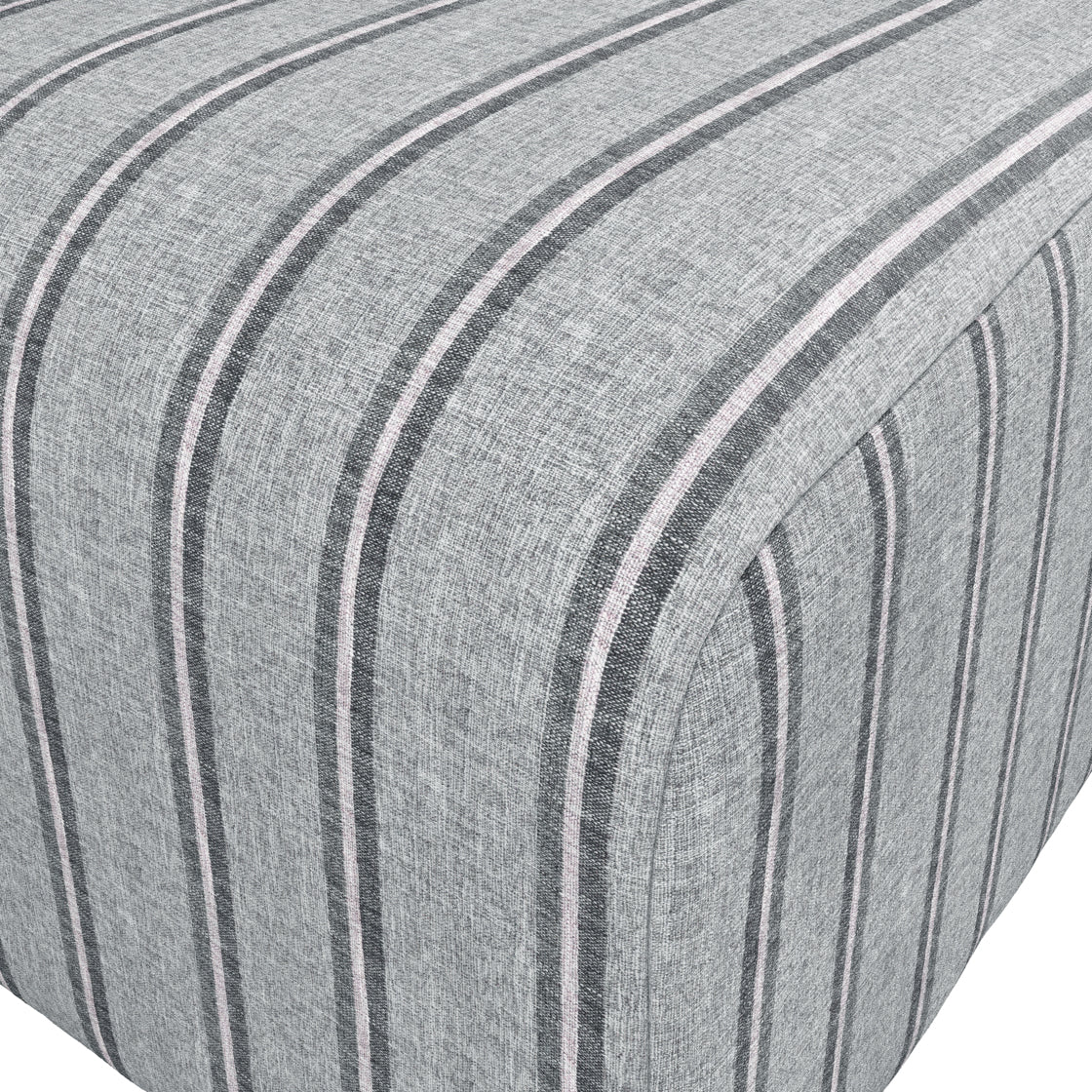 Malmo Grey Stripe Upholstered Square Pouffe