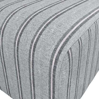 Malmo Grey Stripe Upholstered Square Pouffe