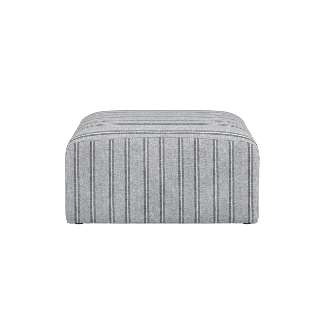 Malmo Grey Stripe Upholstered Square Pouffe