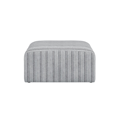 Malmo Grey Stripe Upholstered Square Pouffe