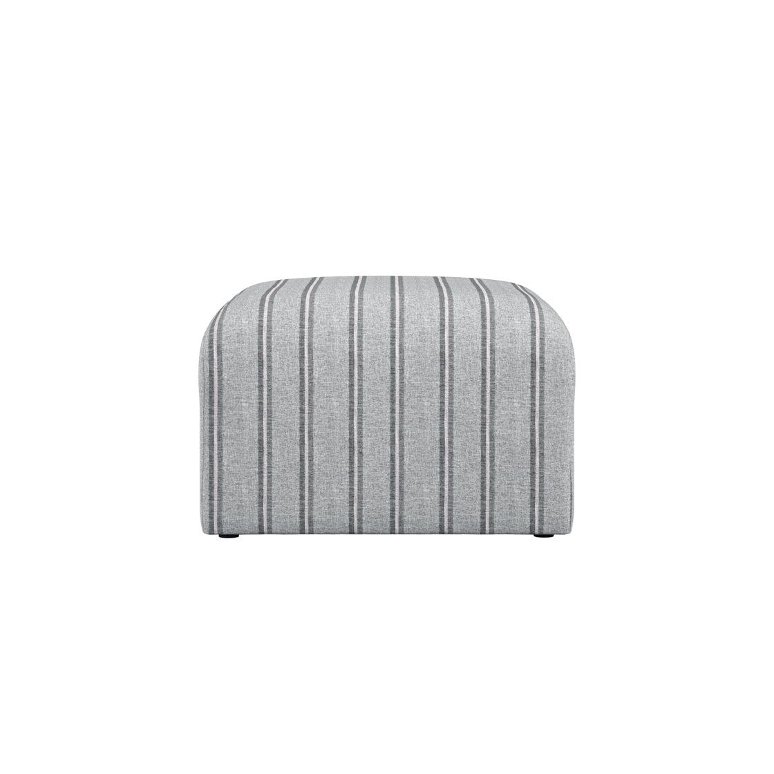 Malmo Grey Stripe Upholstered Square Pouffe