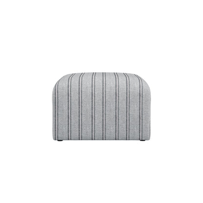 Malmo Grey Stripe Upholstered Square Pouffe