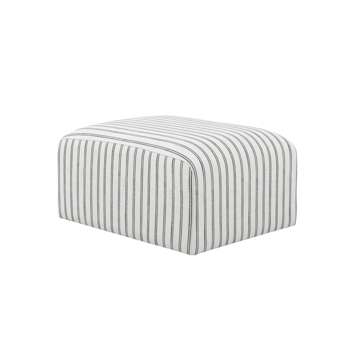 Malmo Chalk Stripe Upholstered Square Pouffe